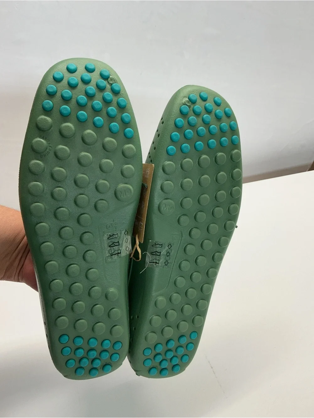 Men's Olive Green Slip-On Boat Shoes with Perforated Sides